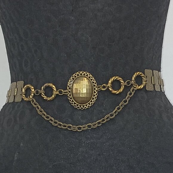 FERRARA Vintage Antique Brass Plated Belt main image 4